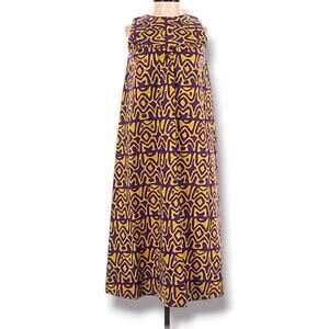 Vintage 1960s Hawaiian Fashions Sears Mod Midi Dress Purple Gold Abstract Art